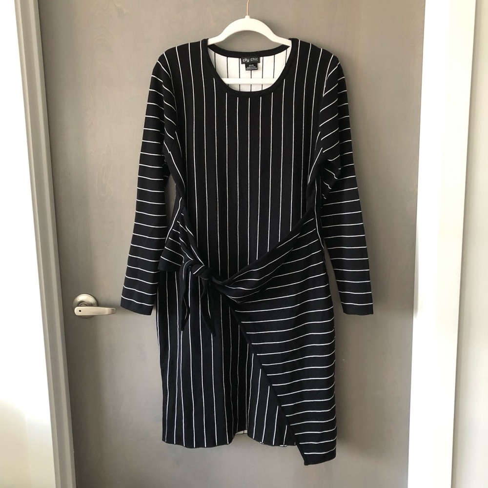 CITY CHIC Stripe Sweater Dress